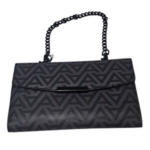 ALDO Black Geometric Chain Strap Clutch Bag Cardholder‎ Wallet
